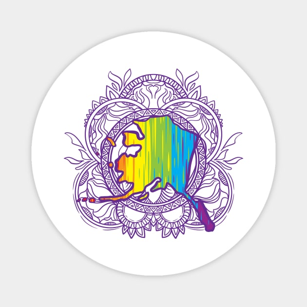 Alaska Mandala Pride Magnet by Manfish Inc.